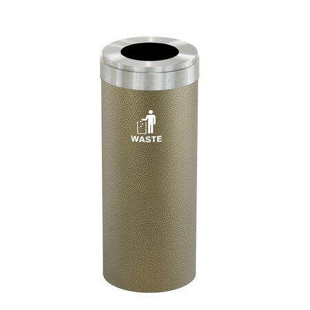 Waste Receptacle, No Liner, 15 gal., Bronze MPN:W-1242BV-SA-W2