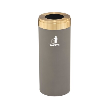 Waste Receptacle, No Liner, 15 gal., Nickel MPN:W-1242NK-BE-W2