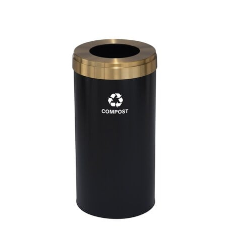 Waste Receptacle, No Liner, 23 gal., Satin MPN:W-1542BK-BE-W6RL