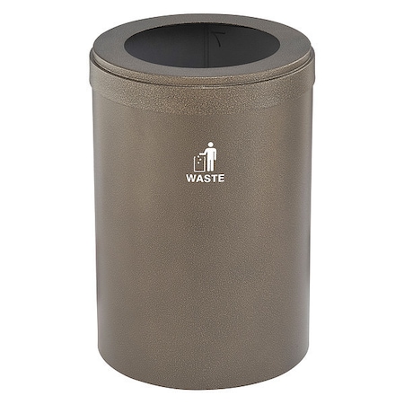 41 gal Round Recycling Bin, Funnel Top, Bronze Vein, Steel, 1 Openings MPN:W-2042BV-BV-W
