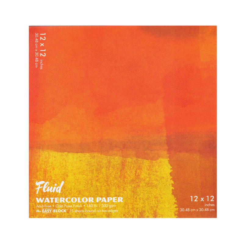 Global Art Fluid Watercolor Block, 12in x 12in, White MPN:881212
