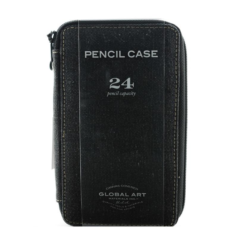 Global Art Canvas Pencil Case, 24-Pencil Capacity, Black MPN:259240