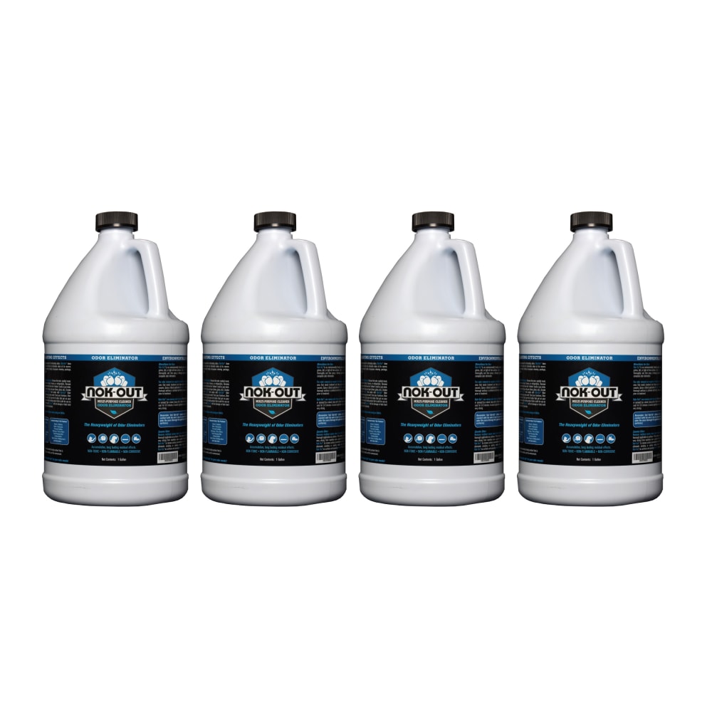 NOK OUT Odor Remover And Disinfectant, Pet Deodorizer And Cleaner, 1 Gallon, Case Of 4 Bottles MPN:NO1284PK-OD