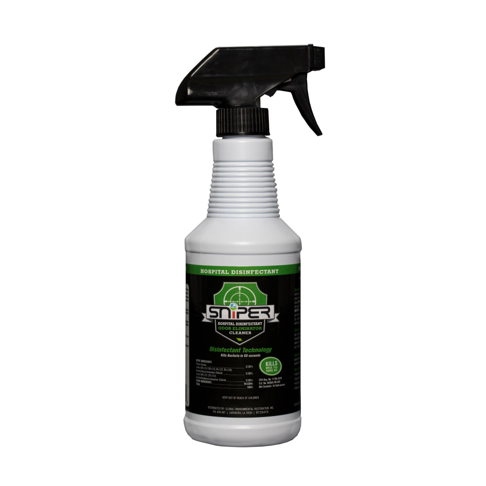 Sniper Hospital Disinfectant Odor Eliminator & All-Purpose Cleaner Spray, 16 Oz MPN:S-16-12