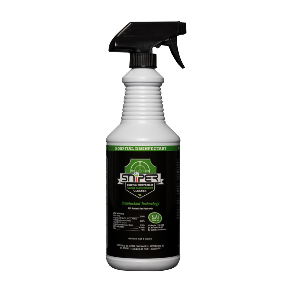 Sniper Hospital Disinfectant Odor Eliminator & All-Purpose Cleaner Spray, 32 Oz MPN:S-32-12