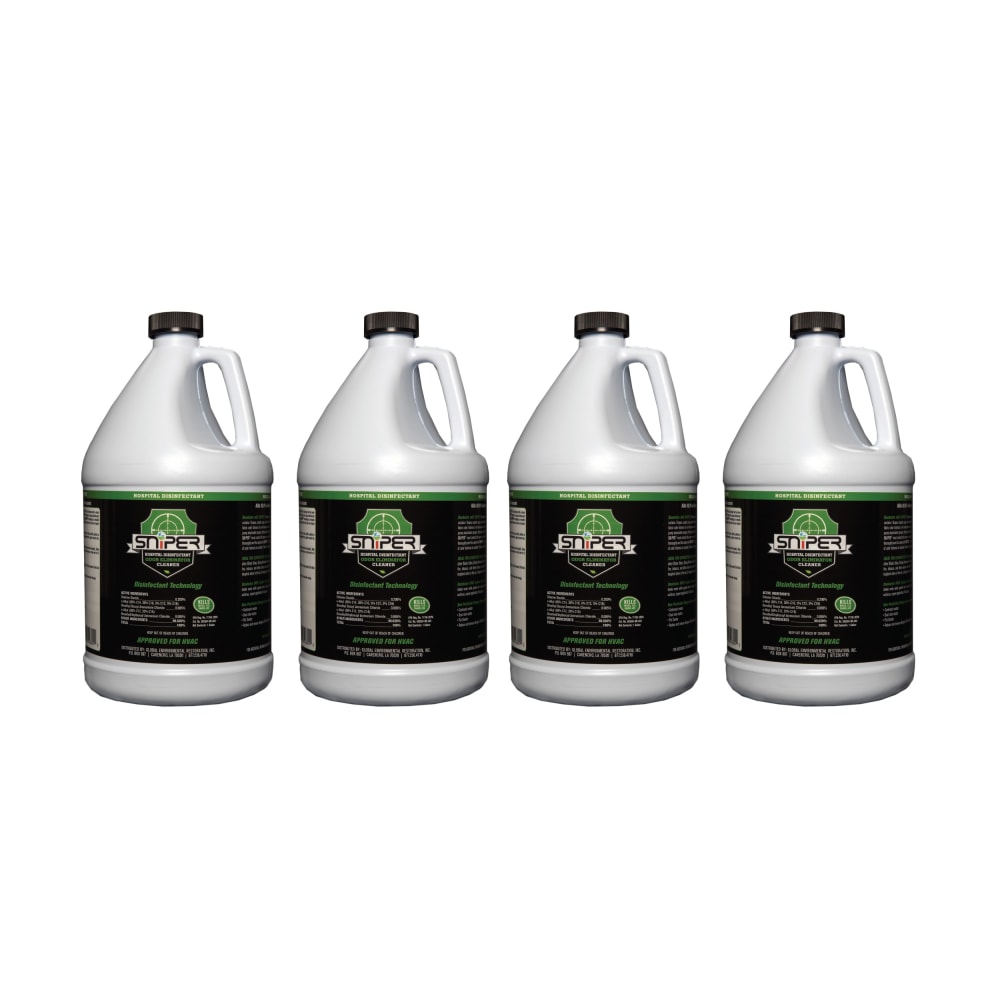 Sniper Hospital Disinfectant Odor Eliminator & All-Purpose Cleaner, 1 Gallon, Case Of 4 Bottles MPN:S1284PK-OD