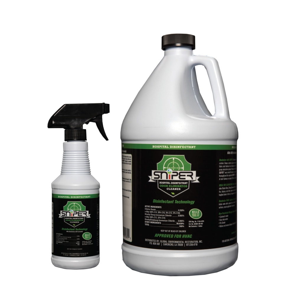 Sniper Hospital Disinfectant Odor Eliminator & All-Purpose Cleaner Spray, 16 Oz and 1 Gallon MPN:S16128-OD
