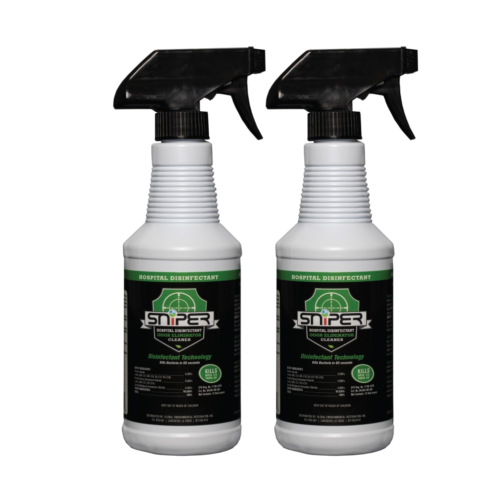 Sniper Hospital Disinfectant Odor Eliminator & All-Purpose Cleaner Spray, 16 Oz, Case Of 2 Bottles MPN:S162PK-OD