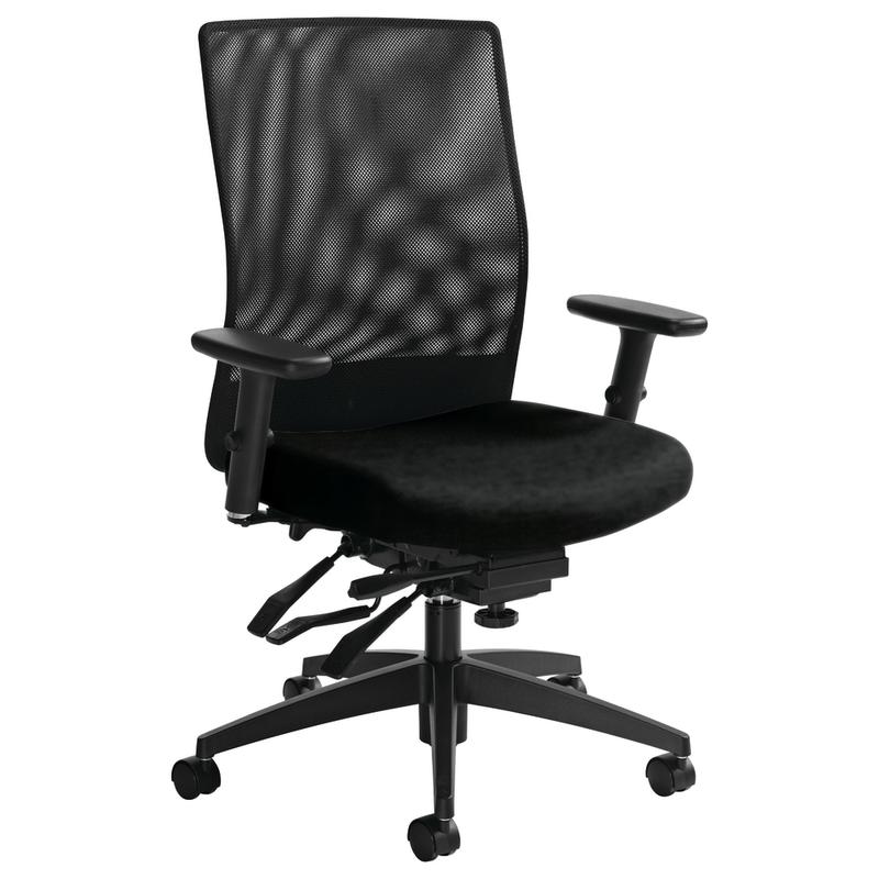 Global Weev Mid-Back Chair, 39inH x 25inW x 24inD, Black Coal/Black MPN:2221-3GLBK-UR22