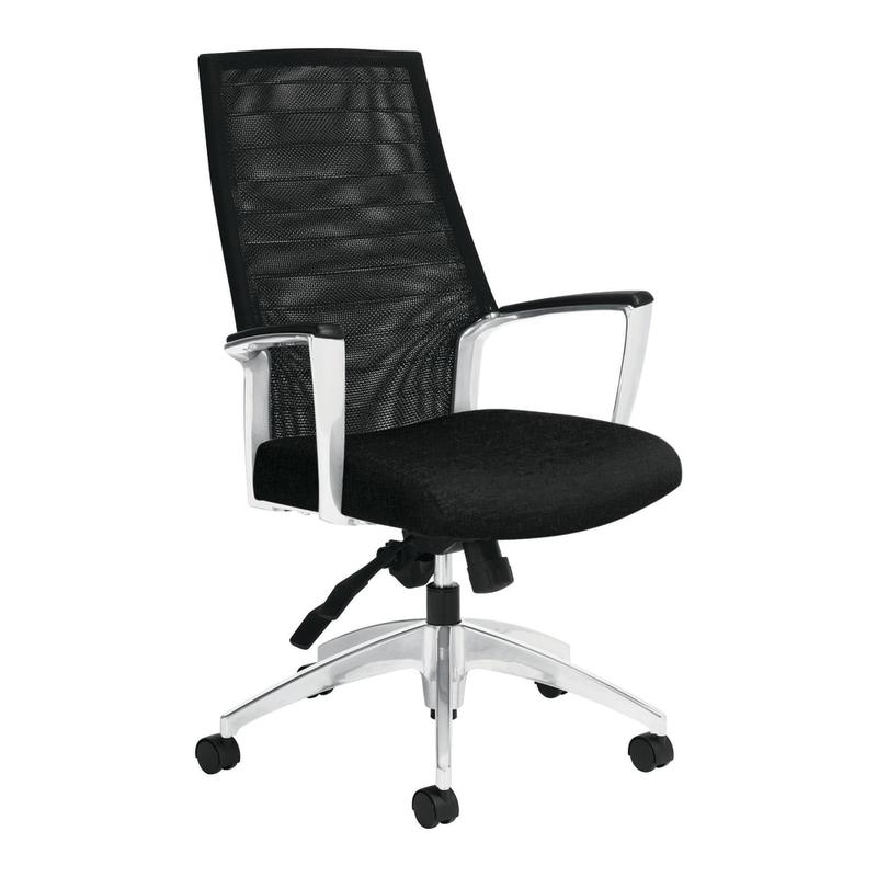 Global Accord High-Back Tilter Chair, 44inH x 25inW x 25inD, Black Coal/Silver MPN:2676-4AL-UR22+