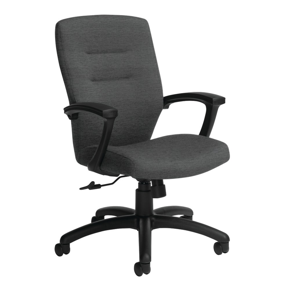 Global Synopsis Mid-Back Chair, 39 1/2inH x 24 1/2inW x 26 1/2inD, Granite Rock/Black MPN:5091-4BK-UR20