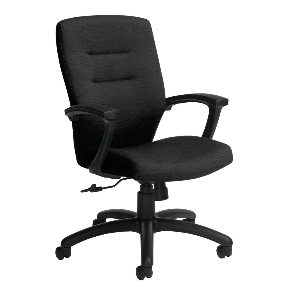 Global Synopsis Mid-Back Chair, 39 1/2inH x 24 1/2inW x 26 1/2inD, Black Coal/Black MPN:5091-4BK-UR22