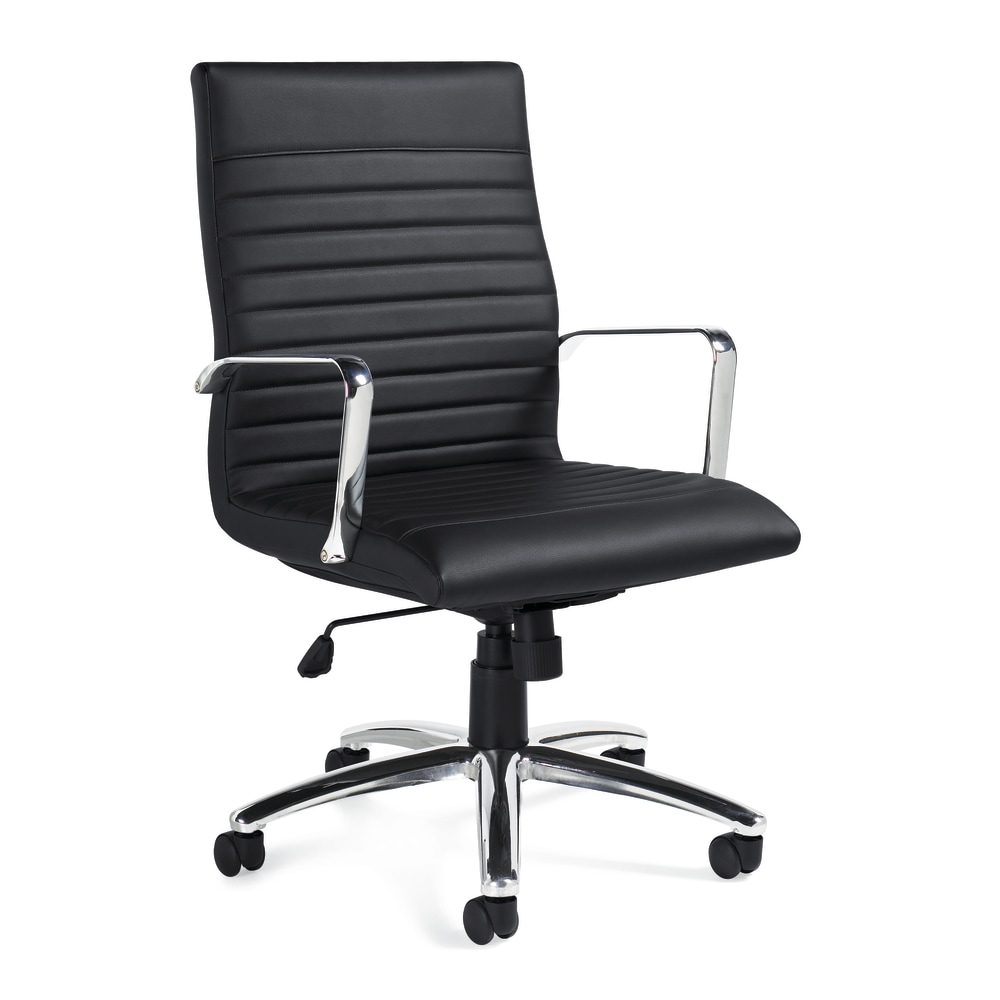 Offices To Go Luxehide Executive Bonded Leather Chair With Stitch Detail, Black MPN:OTG11730B
