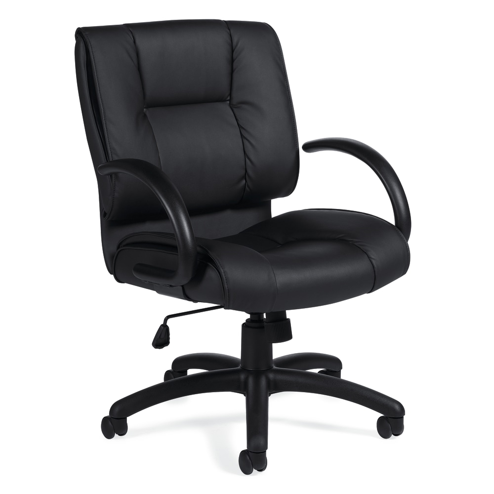 Offices To Go Luxehide Bonded Leather Mid-Back Chair, Black MPN:OTG2701B