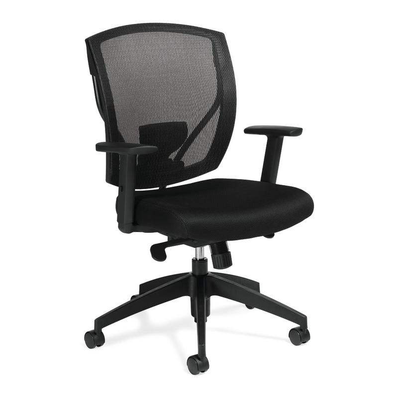 Offices To Go Mid-Back Chair, Mesh Back, 39 1/2inH x 27inW x 26inD, Black MPN:OTG2801-MS20