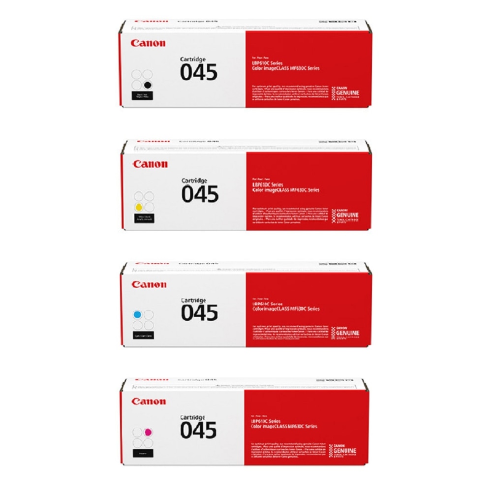 Canon 045 Black And Cyan, Magenta, Yellow Toner Cartridges Combo, Pack Of 4, 1242C001, 1241C001, 1240C001, 1239C001 MPN:CRG045CMYK-OD