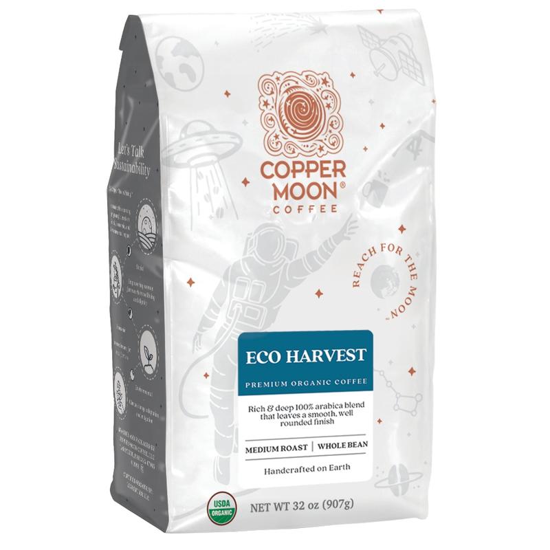 Copper Moon World Coffees Whole Bean Coffee, Medium Roast, Eco Harvest Fair Trade, 4 Bags (2 lbs Each) MPN:260154