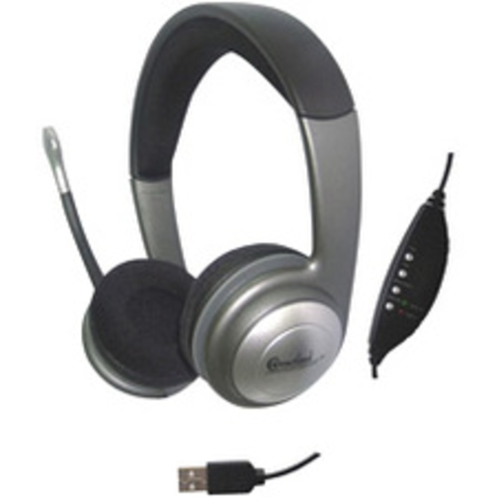 SYBA Multimedia Connectland Headset - Stereo - USB, Mini-phone (3.5mm) - Wired - 32 Ohm - 20 Hz - 20 kHz - Over-the-head - Binaural - Ear-cup (Min Order Qty 2) MPN:CL-CM-5008-U