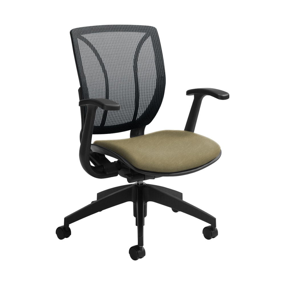 Global Roma Mesh Mid-Back Chair, 38inH x 25 1/2inW x 23 1/2inD, Beach Day/Black MPN:QS1906RFBK-UR15*