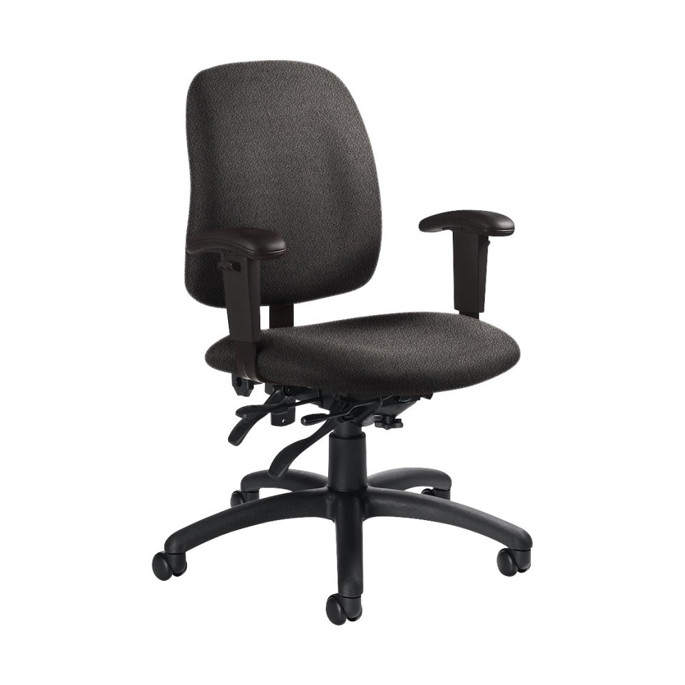 Global Goal Low-Back Multi-Tilter Chair, 36inH x 25inW x 22 1/2inD, Slate/Black MPN:QS2237-33NBK-JN03
