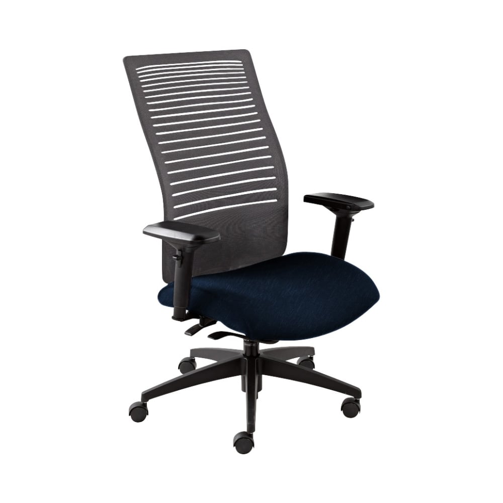 Global Loover Weight-Sensing Synchro Chair, High-Back, 42inH x 25 1/2inW x 24inD, Blue Bayou/Black MPN:QS2661-8G5BK-UR12*