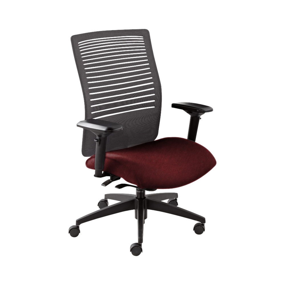Global Loover Weight-Sensing Synchro Chair, Mid-Back, 39inH x 25 1/2inW x 24inD, Red Rose/Black MPN:QS2662-8G5BK-UR10*