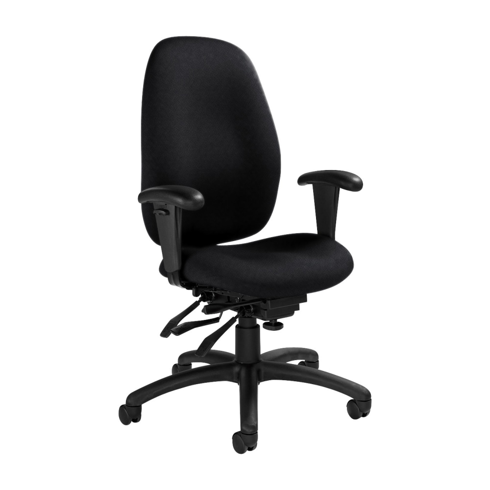 Global Malaga Multi-Tilter Chair, High-Back, 41inH x 26inW x 25inD, Ebony/Black MPN:QS3140-3TDBK-JN02