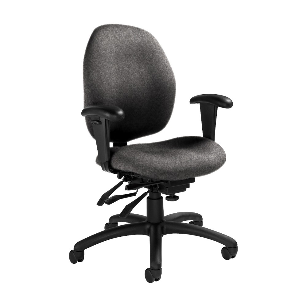 Global Malaga Multi-Tilter Chair, Mid-Back, 37inH x 26inW x 24inD, Slate/Black MPN:QS3141-3TDBK-JN03