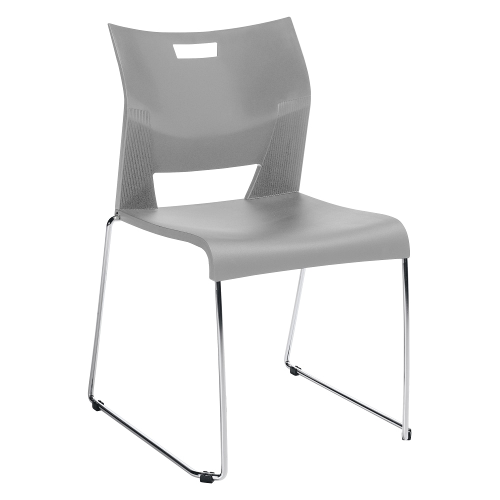 Global Duet Stacking Chair, 33 1/4inH x 20 1/2inW x 23inD, Ivory Cloud/Chrome MPN:QS6621-1CH-IVC