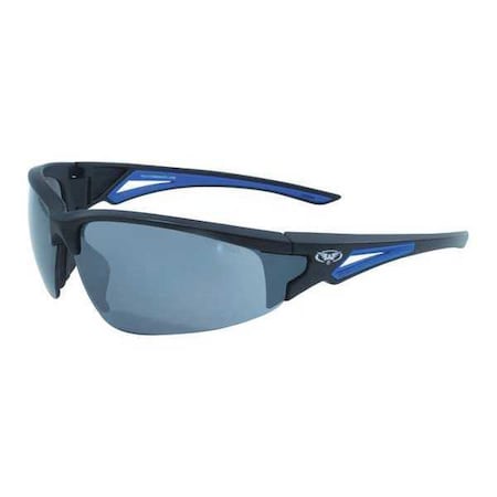 Leverage, Safety Glasses, Mirror Lens, Blue Frame MPN:LEVBLFM