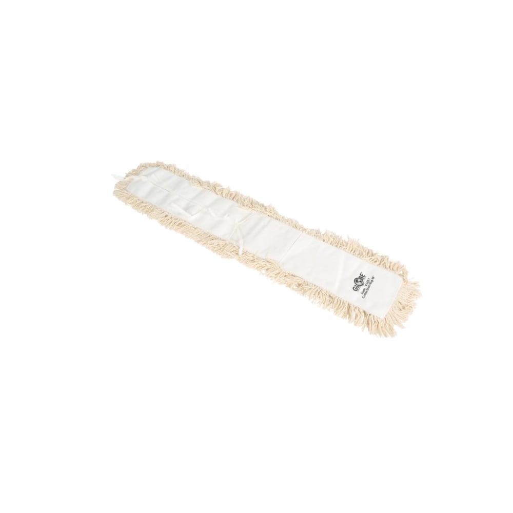 Globe Commercial Products Dust Mop Refill, 24in x 5in, Tie-On Style, White MPN:3551