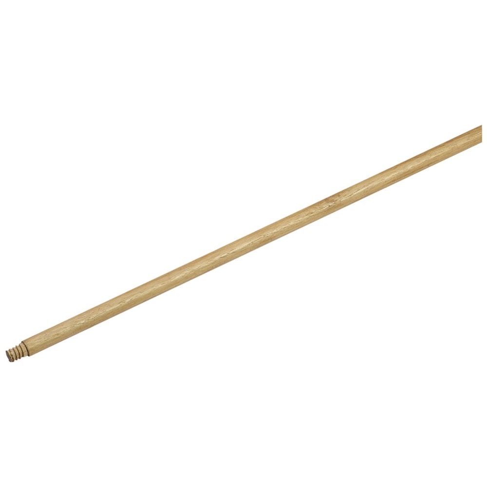 Globe Commercial Products Threaded Wood Broom Handle, 60in, Brown MPN:4071EA