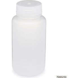 Bottle Wide Mouth Polypropylene Attached Polypropylene Screw Cap 250mL 12/Pack 7000250