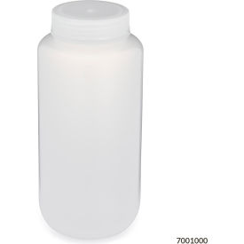 Bottle Wide Mouth Polypropylene Bottle Attached Polypropylene Screw Cap 1000mL 6/Pack 7001000