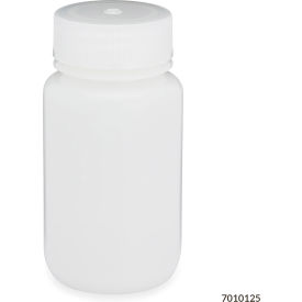 Bottle Wide Mouth HDPE Attached Polypropylene Screw Cap 125mL 12/Pack 7010125