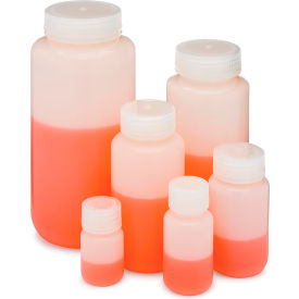 Bottle Wide Mouth HDPE Attached Polypropylene Screw Cap 500mL 12/Pack 7010500