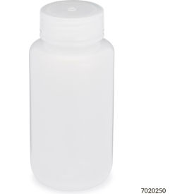 Bottle Wide Mouth LDPE Attached Polypropylene Screw Cap 250mL 12/Pack 7020250