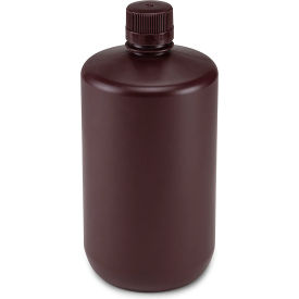 Bottle Narrow Mouth Amber Polypropylene Bottle Attached Screw Cap 2 Liters (0.5 Gallons) 7052000AM