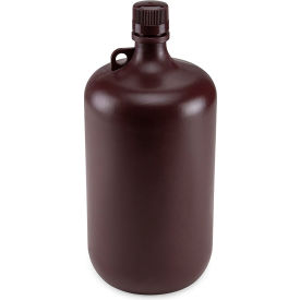 Bottle Narrow Mouth Amber Polypropylene Bottle Attached PP Screw Cap 4 Liters (1 Gallon) 7054000AM