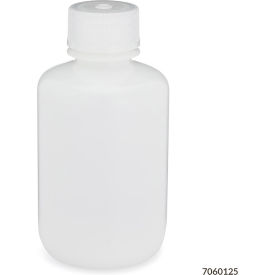 Bottle Narrow Mouth HDPE Attached Polypropylene Screw Cap 125mL 12/Pack 7060125