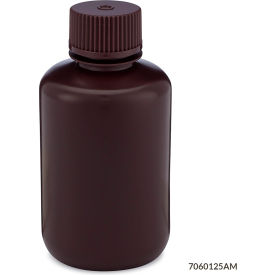 Bottle Narrow Mouth HDPE Attached Polypropylene Screw Cap Amber 125mL 12/Pack 7060125AM