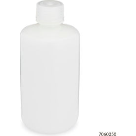 Bottle Narrow Mouth HDPE Attached Polypropylene Screw Cap 250mL 12/Pack 7060250