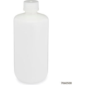 Bottle Narrow Mouth HDPE Attached Polypropylene Screw Cap 500mL 12/Pack 7060500