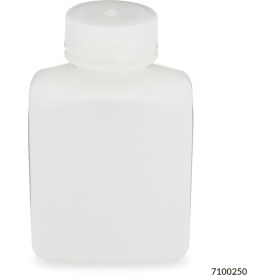 Bottle Rectangular HDPE 38mm Polypropylene Screw Cap 250mL (8oz) 12/Pack 7100250