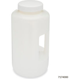 Bottle Large Wide Mouth with Handle Round HDPE Bottle 100mm PP Screw Cap 4 Liters (1.0 Gallons) 7174000