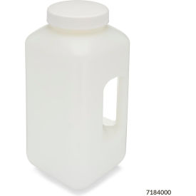 Bottle Large Wide Mouth with Handle Square HDPE Bottle 100mm PP Screw Cap 4 Liters 7184000