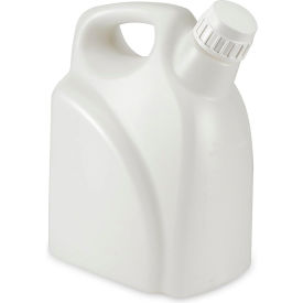 Globe Scientific™ Jerrican Rectangular with Handle HDPE White PP Screwcap 5 Liter 7190005
