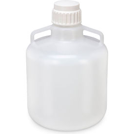 Globe Scientific™ Carboy Round with Handles White PP Screwcap Autoclavable 15 Liter 7200015