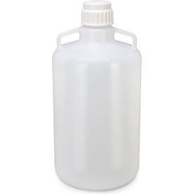 Globe Scientific™ Carboy Round with Handles White PP Screwcap Autoclavable 25 Liter 7200025