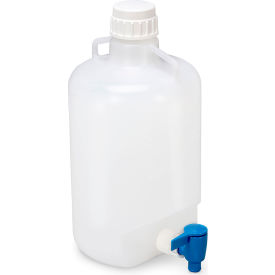 Globe Scientific™ Carboy Round with Spigot & Handles LDPE White PP Screwcap 5 Liter 7270005